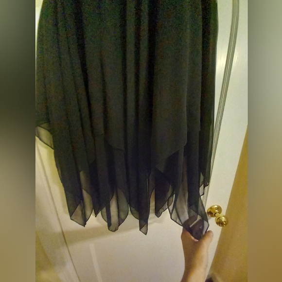 Vintage sharktooth hem flowy maxi skirt grunge goth 2000s alternative - Picture 2 of 7